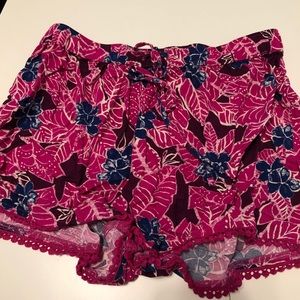 Pink Floral Shorts